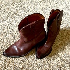 Lucky Brand Brown Leather Embellished Boots Size 10